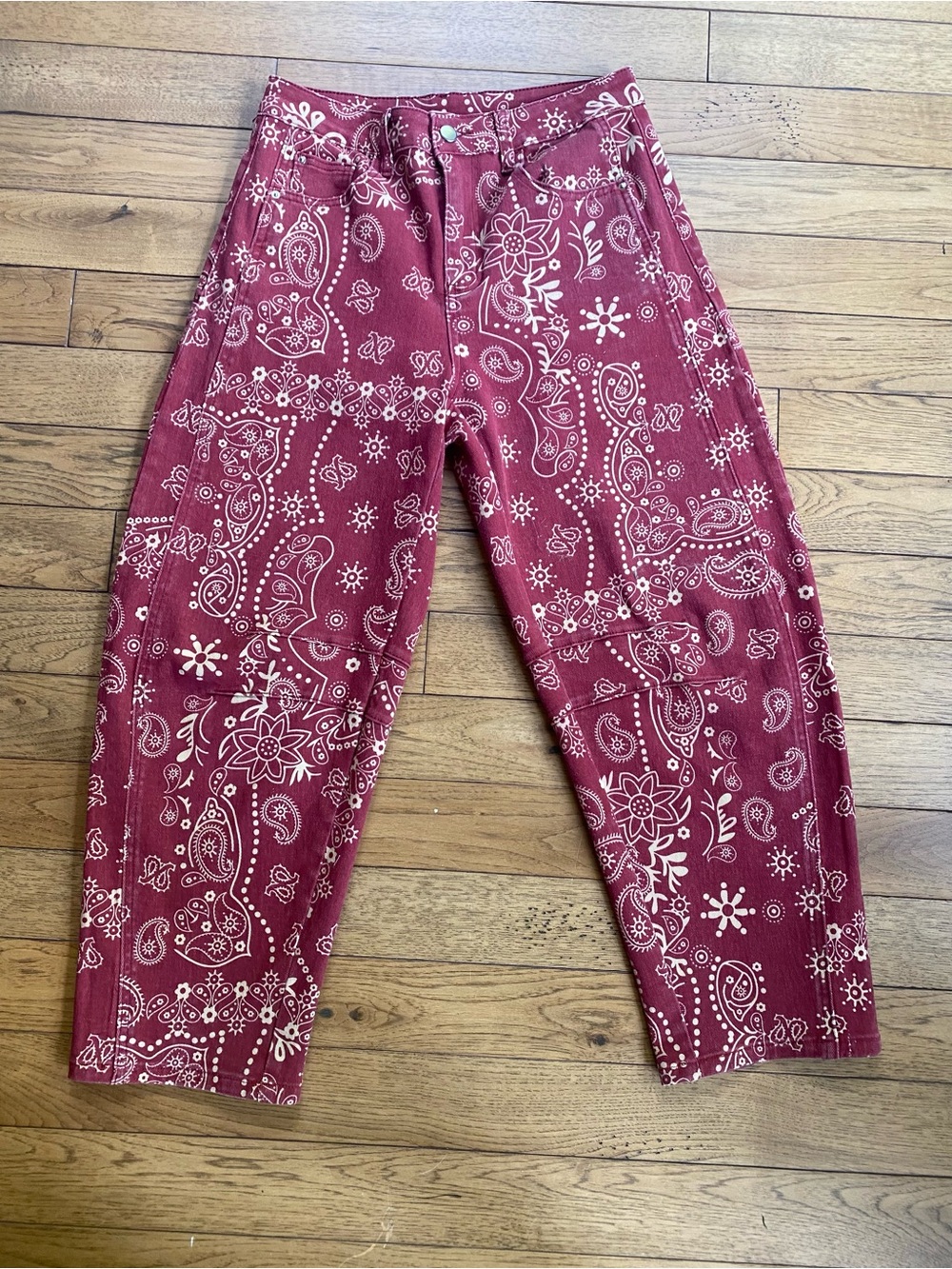 Women’s Bandana Print Red Barrel Pants Size M 8/10